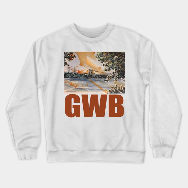 GWB (George Washington Bridge, Washington Heights, Riverside Park, NY, NY) Crewneck Sweatshirt by MasterpieceArt